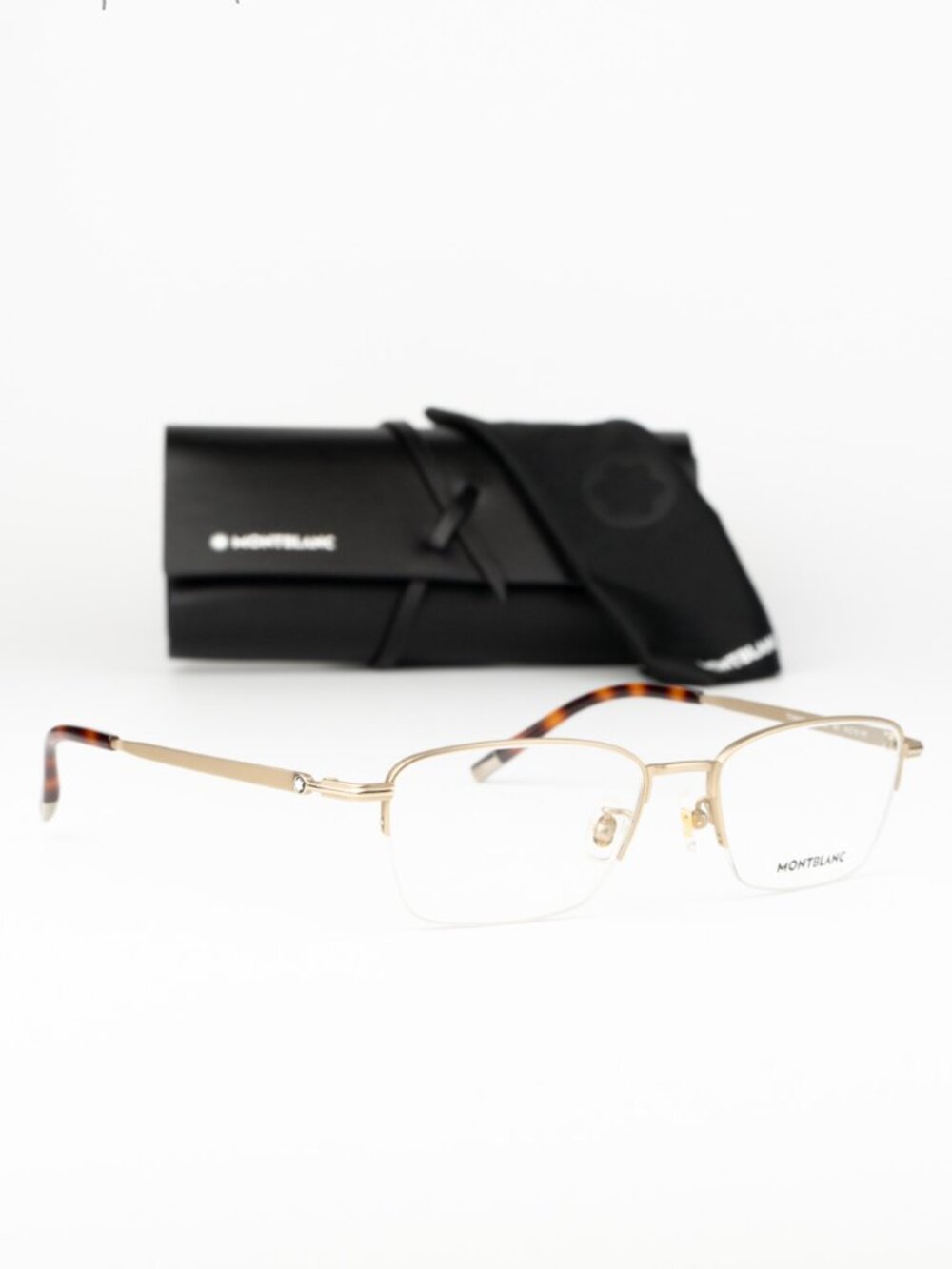 Montblanc Women Eyeglasses Gold Demo Rectangle MB0133O 003 NEW AUTHENTIC